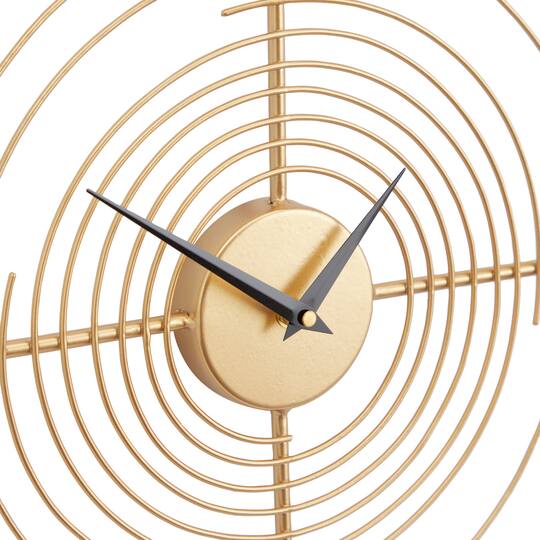 Gold Iron Contemporary Wall Clock, 20" x 20" x 2"
